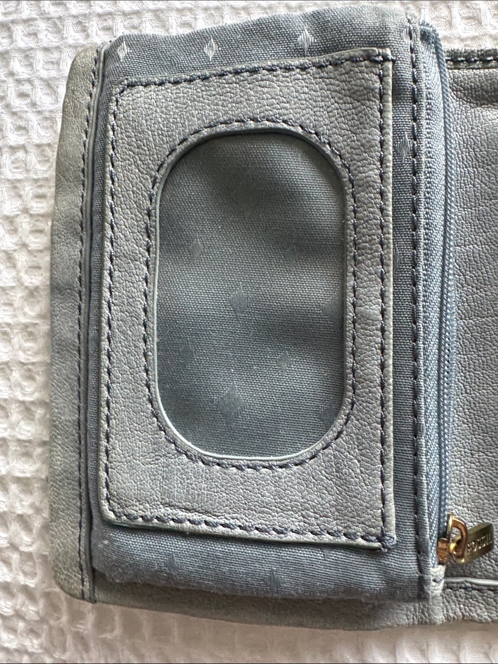 Fossil Emory Blue Leather Wallet Organizer Zip Long Live Vintage 1954 - Picture 5 of 11